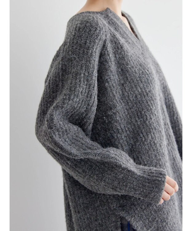 AMERICAN HOLIC ミックスヤーンカフタンニットプルオーバー Dark Gray Mixture