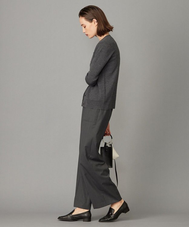 ICB 【洗える】エクストラファインメリノ カーディガン ミディアムグレー系