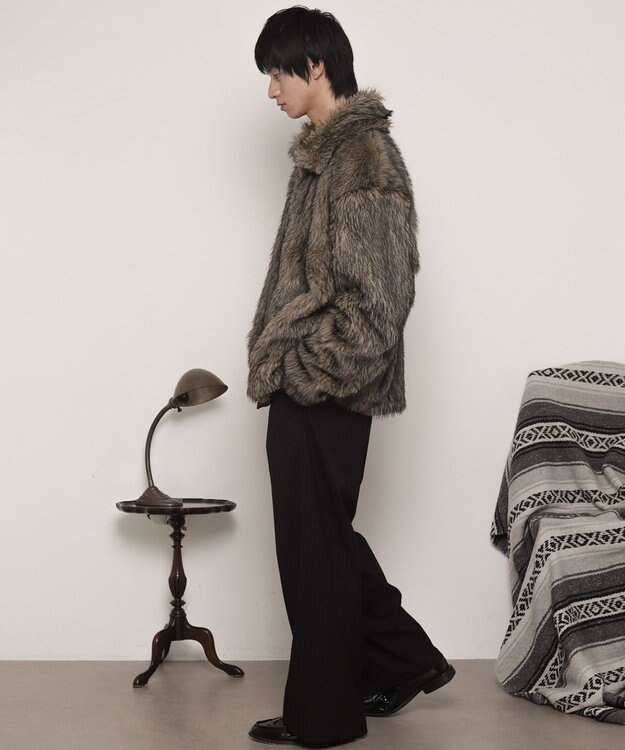 WEGO フェイクファーZIPブルゾン ライトベージュ