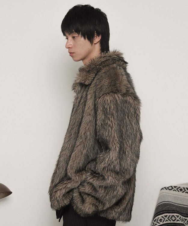 WEGO フェイクファーZIPブルゾン ライトベージュ