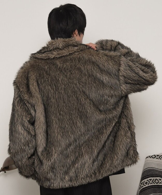 WEGO フェイクファーZIPブルゾン ライトベージュ