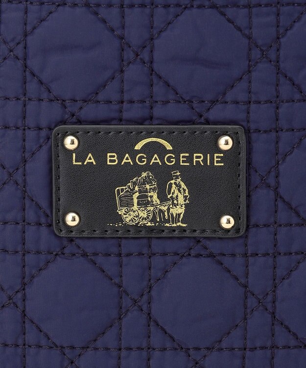 LA BAGAGERIE バイカラー　キルティングビッグトート ネイビー