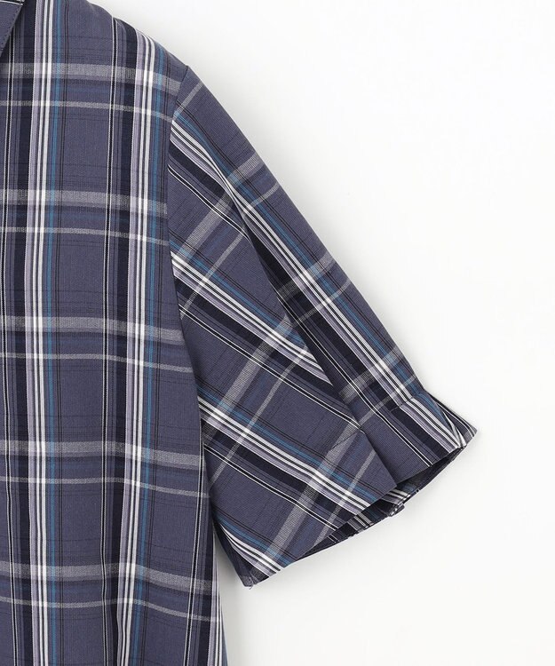 ANY SIS 【洗える】ピケチェック ブラウス ネイビー系