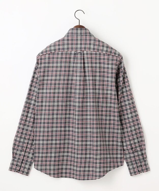 JOSEPH ABBOUD 【ネルシャツ/暖かい】ファインブラッシュド ネル チェック シャツ ワイン系3