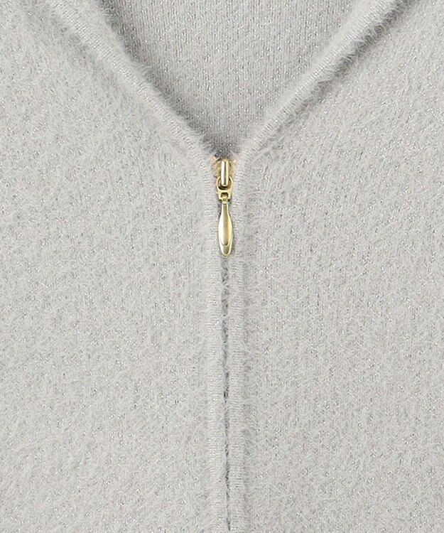 ANY SIS 【洗える】シャギーニット パーカー ライトグレー