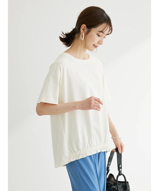 Green Parks 前ゴムドッキングカットプルオーバー Ecru