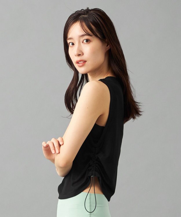 Chacott Chacott BALANCE シアーリブノースリーブTシャツ ブラック