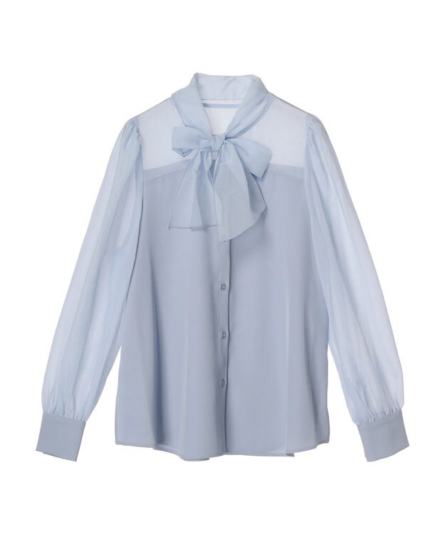 earth music&ecology シアードッキングブラウス Blue