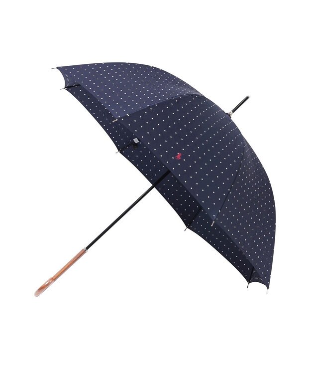 MOONBAT POLO RALPH LAUREN（ポロ ラルフローレン)ドット×ロゴ 雨傘 長傘 ネイビーブルー