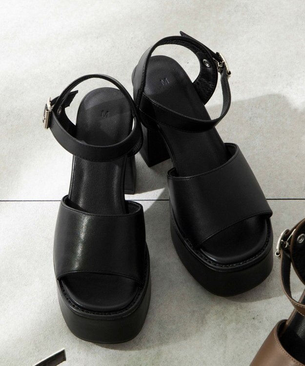 WEGO ストーム付きヒールサンダル ブラック