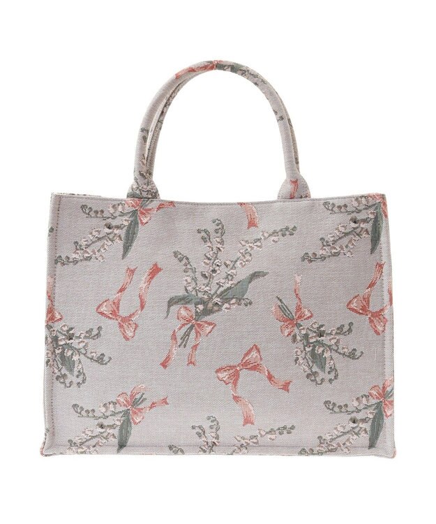 Maison de FLEUR すずらん柄ゴブランスクエアトートバッグ Gray