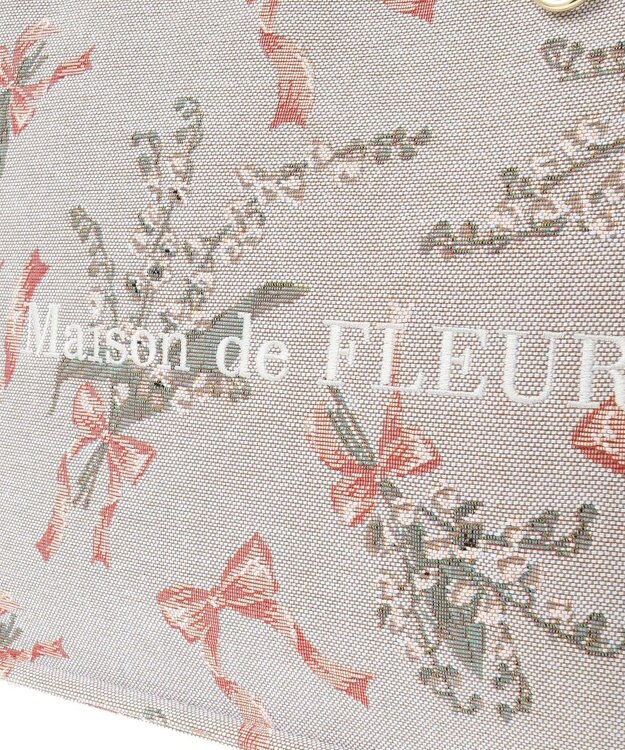 Maison de FLEUR すずらん柄ゴブランスクエアトートバッグ Gray