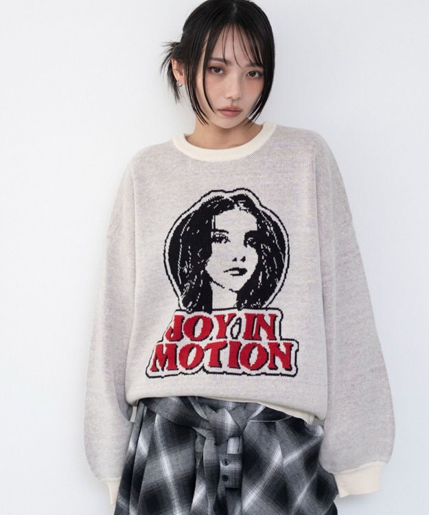 WEGO グラフィックニットプルオーバー 柄4