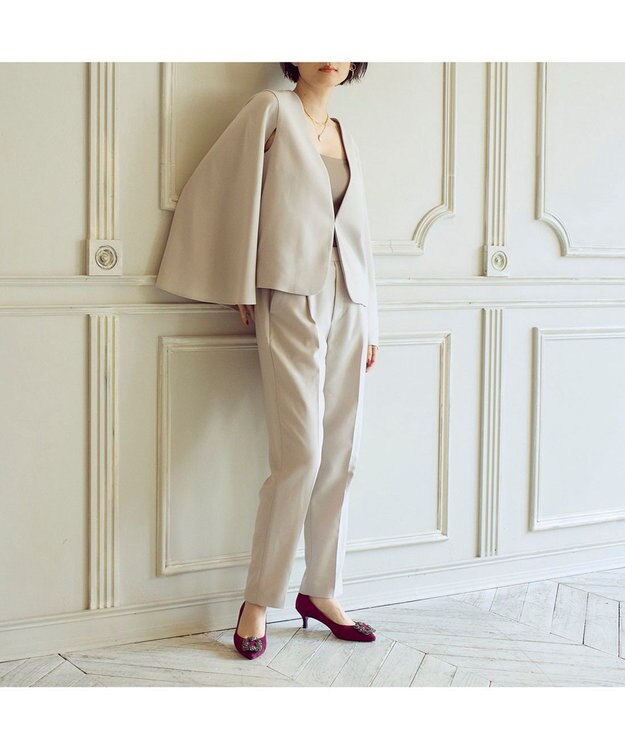 MODE ET JACOMO <MODE ET JACOMO>ビジューバックルパンプス ワインスエード