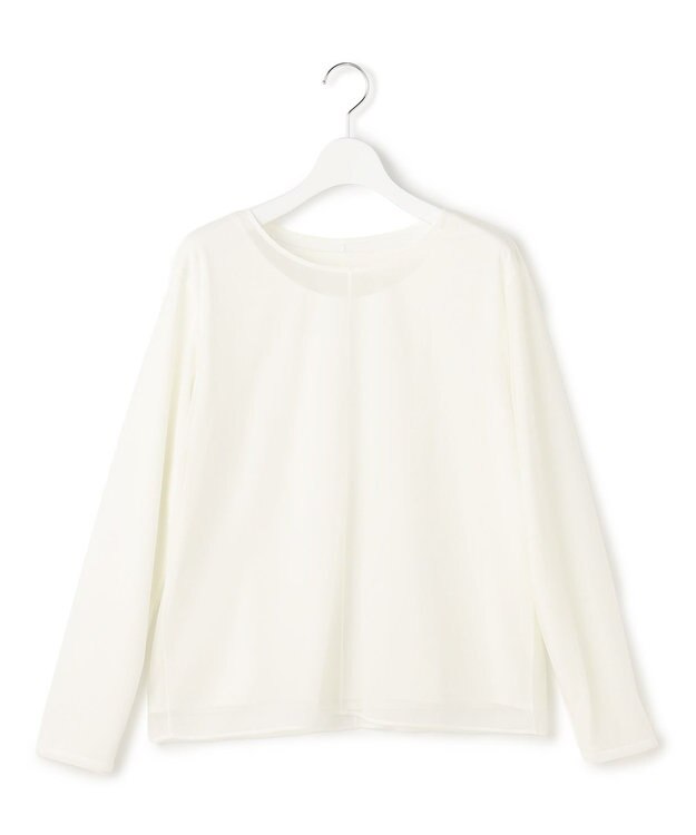 ICB L イージージョーゼット シアーレイヤードカットソー オフホワイト