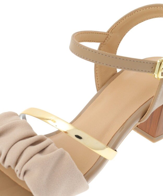 Green Parks ・ｍｉｎｉａ　ギャザーストラップサンダル Beige