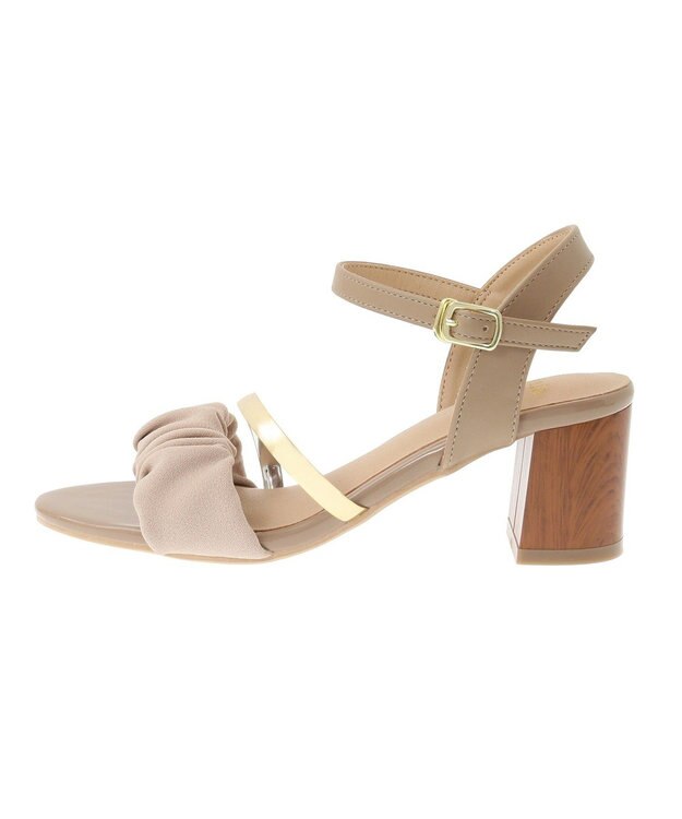 Green Parks ・ｍｉｎｉａ　ギャザーストラップサンダル Beige