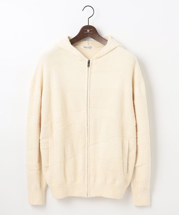 JOSEPH ABBOUD MOUNTAIN 【SPACE／UNISEX】ベアフリースカモフラージュ パーカー アイボリー系