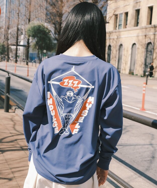 SHARE PARK LADIES 【UNISEX】UVカット アートコラボロングTシャツ〈Hammock〉（S・Mサイズ） アッシュネイビー