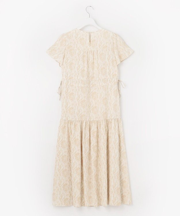 Feroux 【洗える】フラワープリントドロスト ワンピース ライトイエロー系3