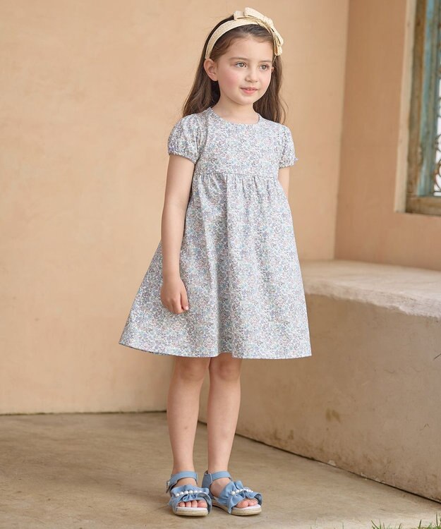 ANY KIDS カットソー  サマー ワンピース サックスブルー系小花柄