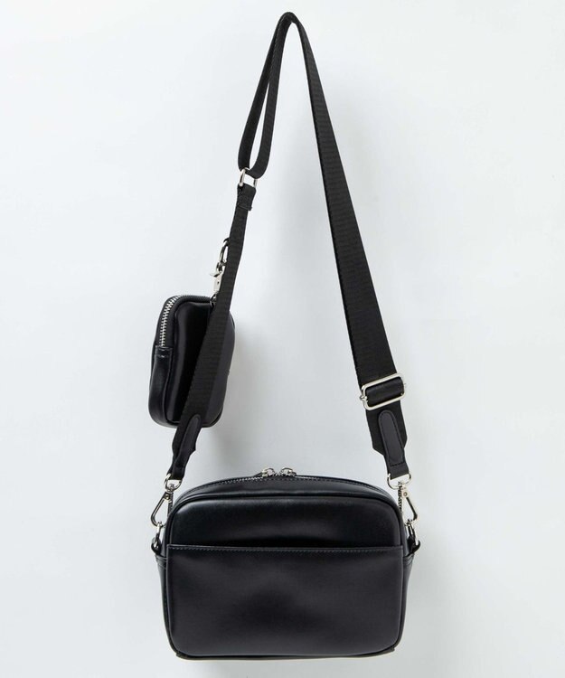 WEGO ポーチ付きスクエアショルダー ブラック