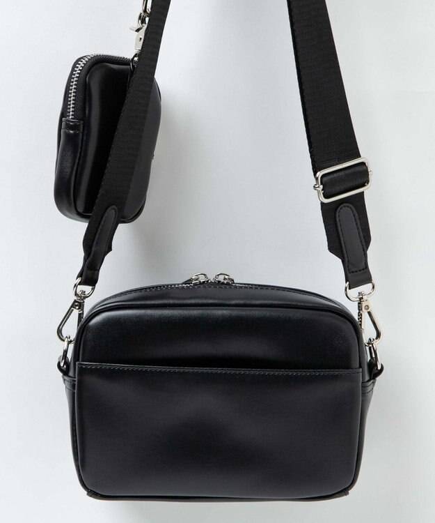 WEGO ポーチ付きスクエアショルダー ブラック