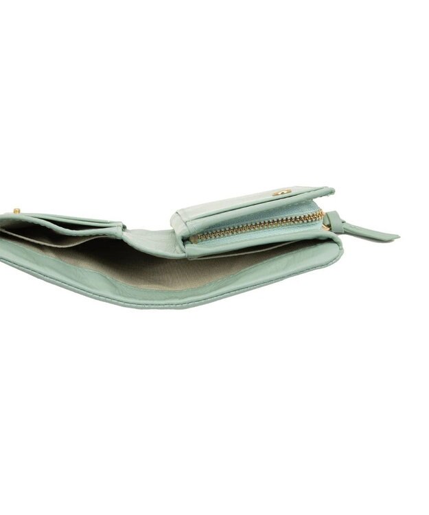 LANVIN en Bleu ペアル 二つ折Lファスナー財布 グリーン