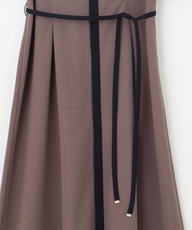 ANY SIS 【UVケア・ストレッチ・洗える】2WAYジョーゼットジャージー ワンピース モカ