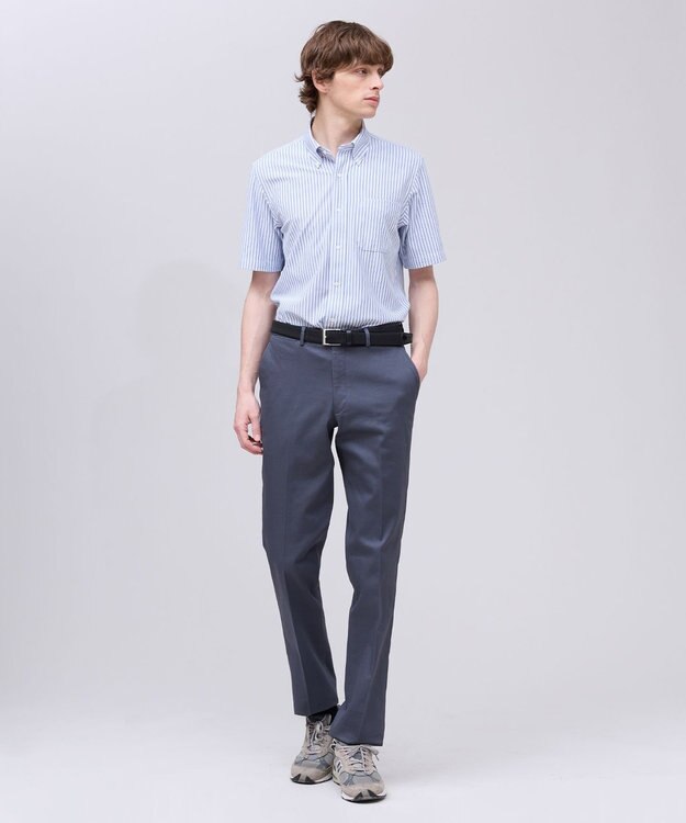 J.PRESS MEN 【吸水速乾 / 抗菌防臭 / 遮熱 / 防シワ】【J.PRESS OXFORD JERSEY】カノコインレイ半袖 シャツ / B.D. サックスブルー系1