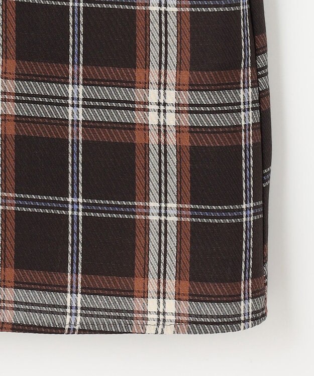 組曲 シアーツイルチェック フリルブラウス アプリコットブラウン系3