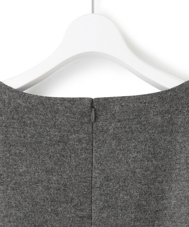 23区 【CLASSY.1月号掲載】ウール圧縮スムース  サック ワンピース チャコールグレー