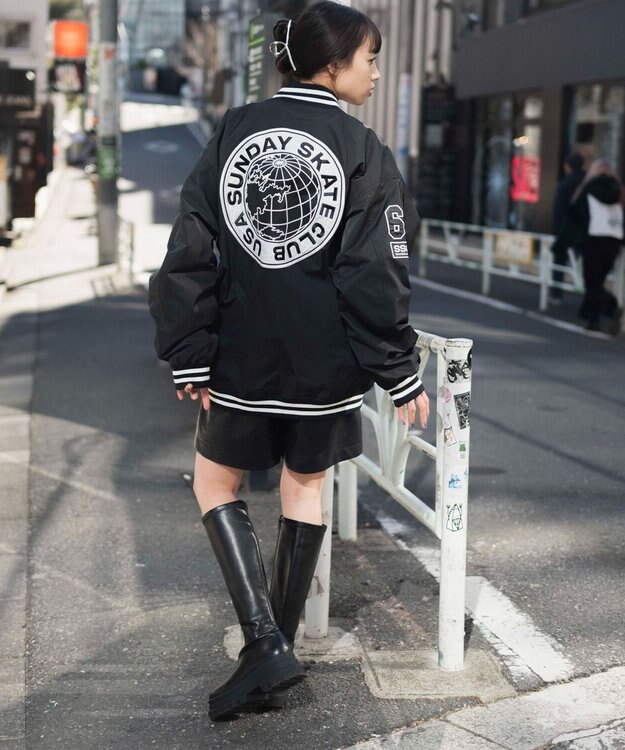 WEGO ZIPワッペンスタジャン ブラック