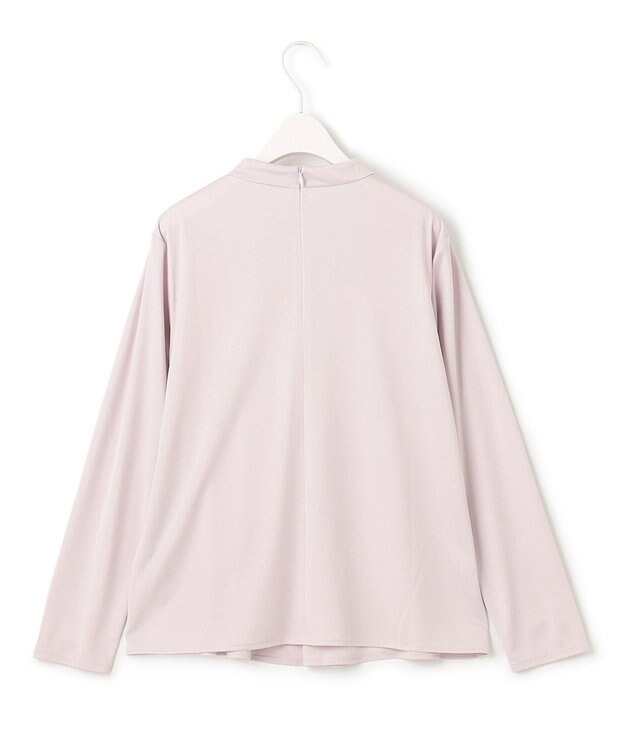 ICB L 【洗える】トリアセサテンスムース ボウタイ風プルオーバー パールグレー系