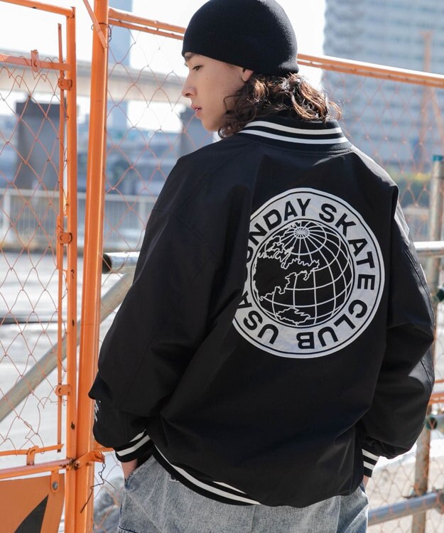 WEGO ZIPワッペンスタジャン ブラック