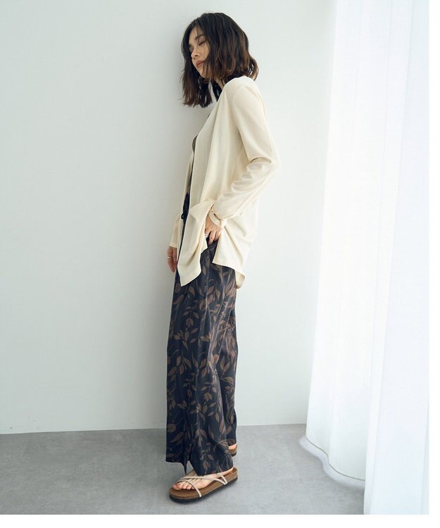 YECCA VECCA スリットミドル丈カーディガン Ivory