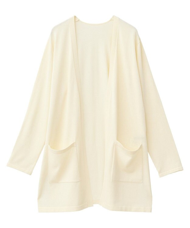YECCA VECCA スリットミドル丈カーディガン Ivory