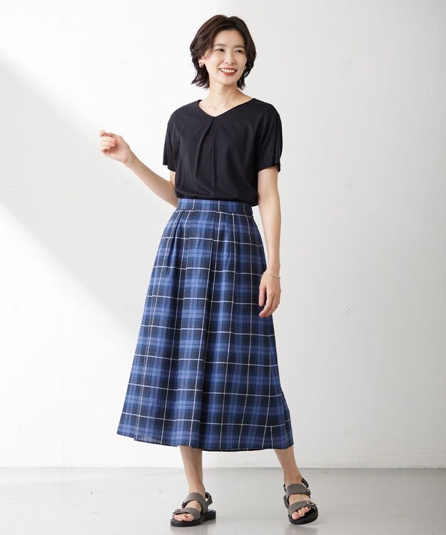 J.PRESS LADIES 【洗える】モデレートマドラス スカート ネイビー系3