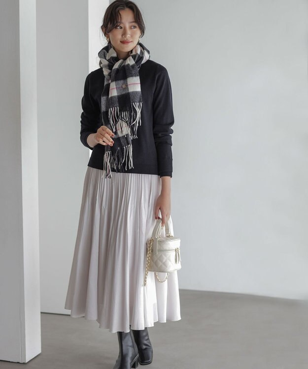 組曲 カシミヤブレンドウールストール ブラック系4