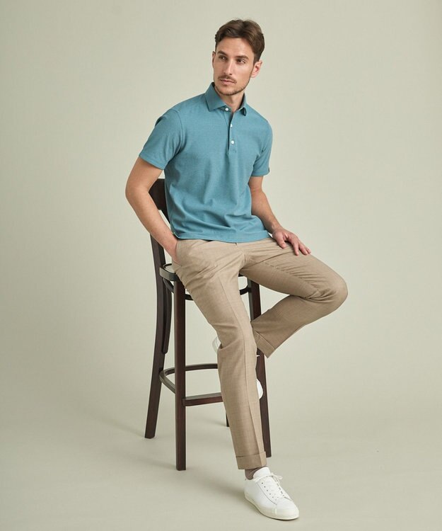 GOTAIRIKU ロングセラー【洗える/折り目加工/シワになりにくい/ウエストアジャスター】ウォッシャブル サマーウール100％パンツ_限定色(ノータック)23/24年モデル ベージュ系