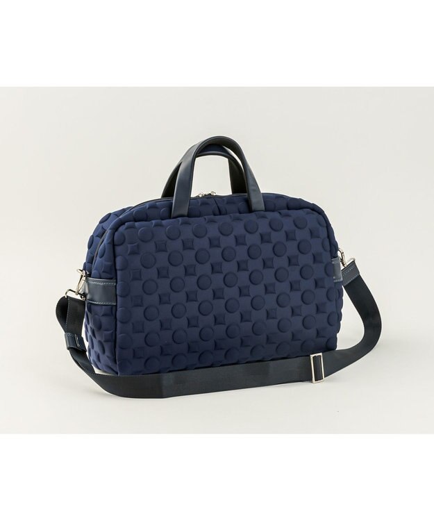 MIYABIYA 【撥水加工】La quoh with kirakaracho 南蛮七宝エンボスボンディング ボストン 瑠璃紺(ネイビー)