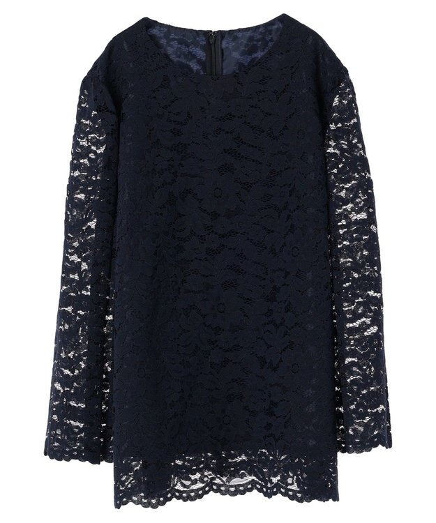 Green Parks ｅｆ－ｄｅ　レースクルーネックブラウス Dark Navy