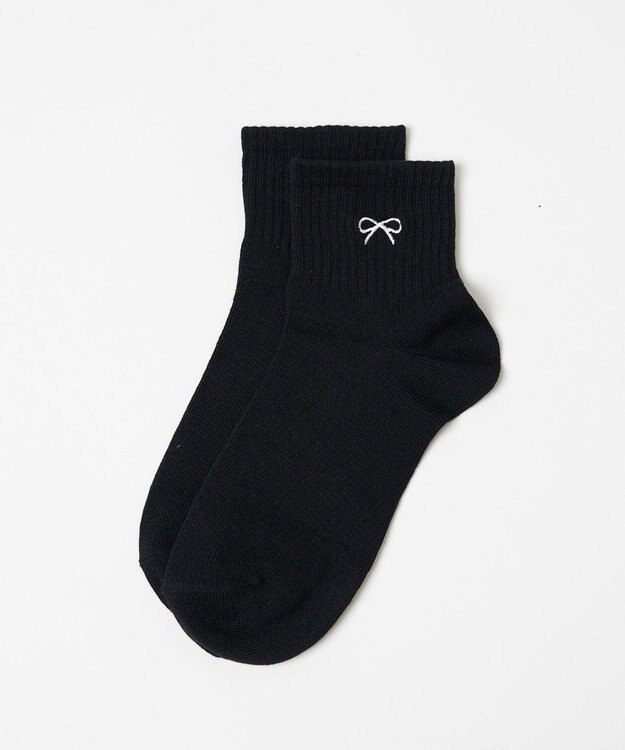 WEGO モチーフ刺繍アンクル底パイルソックス 柄2