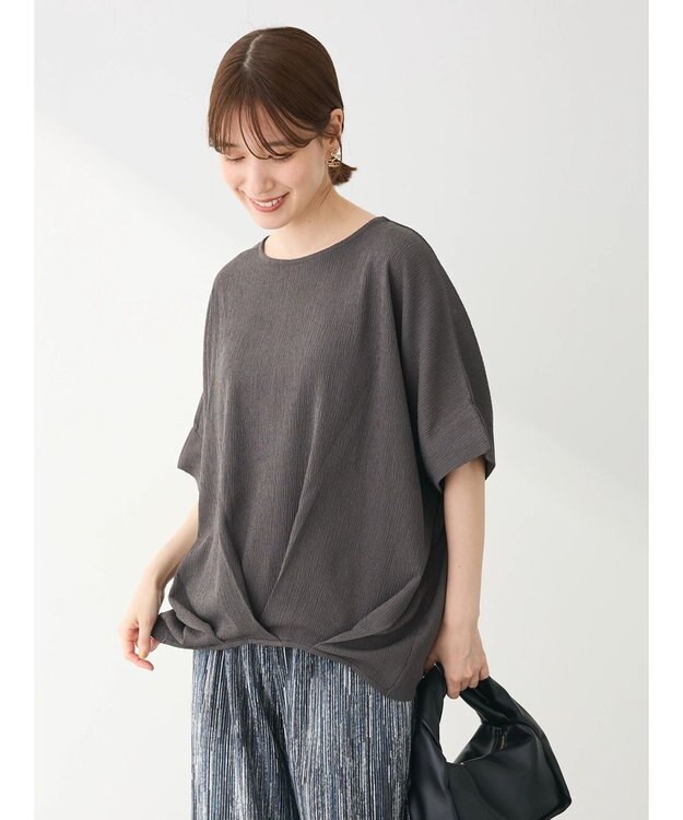 Green Parks 裾タック表面カットプルオーバー Gray