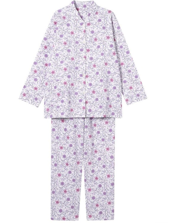 Wing パジャマ 長袖 長ズボン 綿混(本体) あったか レディース EP6013 ウイング／ワコール パープル