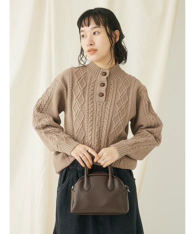 CRAFT STANDARD BOUTIQUE リサイクルポリエステルヘンリーネックプルオーバー Beige