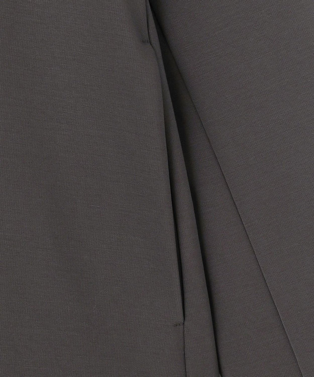 ICB L ナイロンストレッチポンチ ノーカラージャケット チャコール