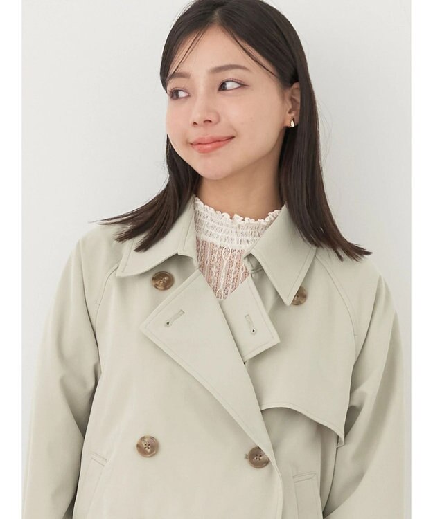 earth music&ecology ショートトレンチコート Light Khaki