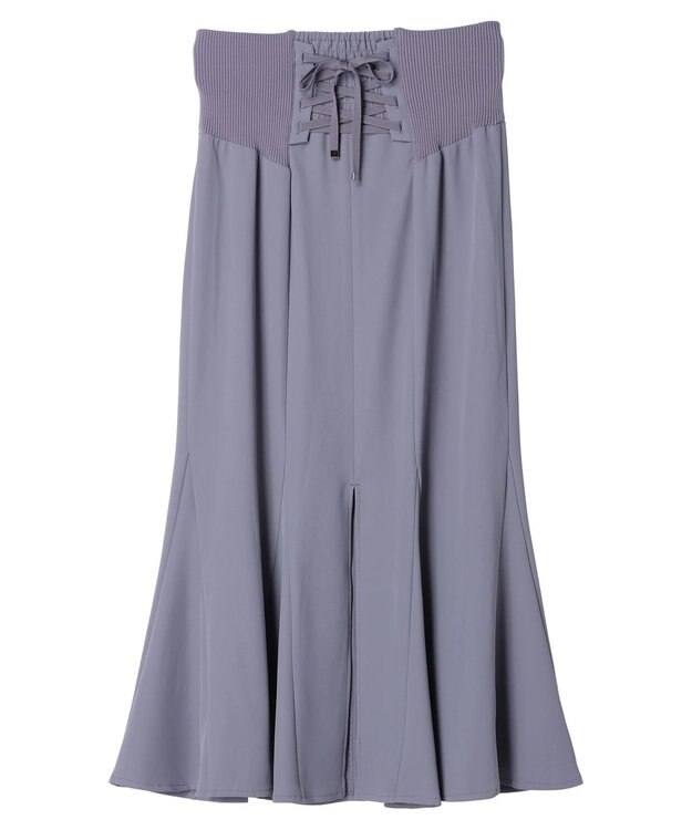 earth music&ecology バックレースサイドリブマーメイドスカート Blue