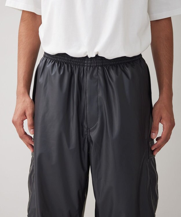 UNFILO MENS レザーライク カーゴパンツ [24年春夏商品] クロ